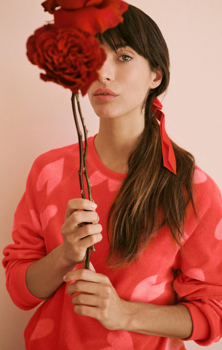 I'm Yours Plush Heart Long Sleeve Top-Long Sleeves-Vixen Collection, Day Spa and Women's Boutique Located in Seattle, Washington