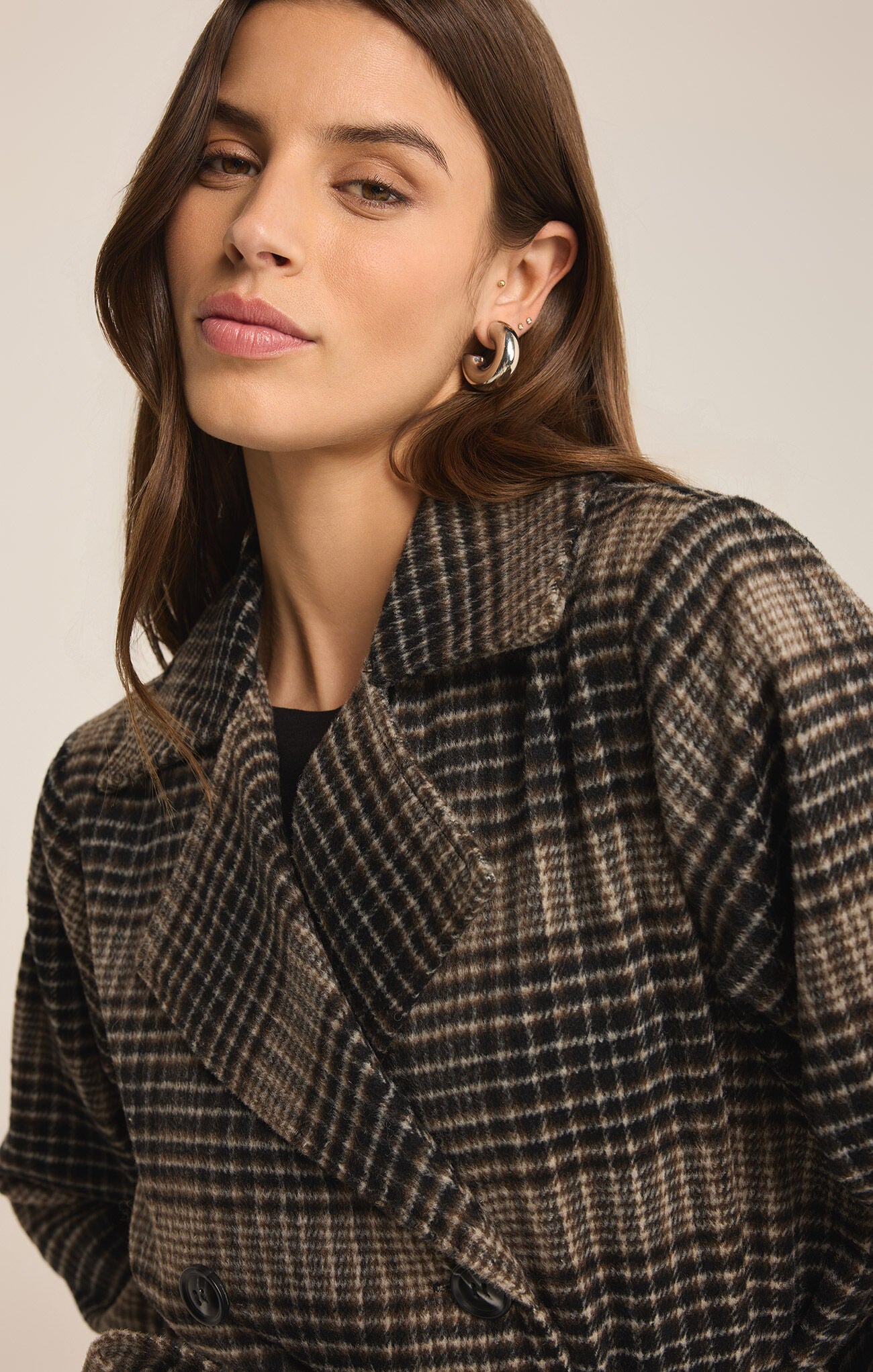 Jackie Plaid Trench-Coats-Vixen Collection, Day Spa and Women's Boutique Located in Seattle, Washington