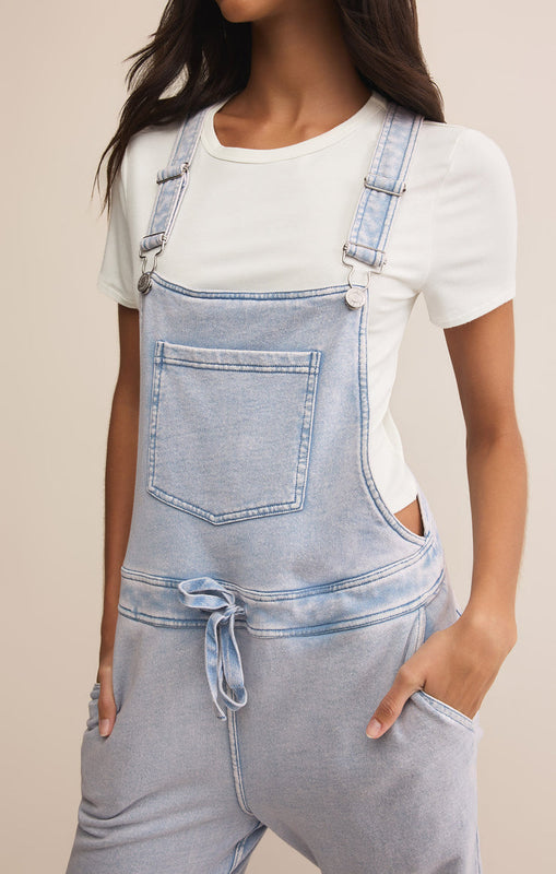 The Knit Denim Overalls-Jumpsuits-Vixen Collection, Day Spa and Women's Boutique Located in Seattle, Washington