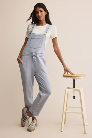 The Knit Denim Overalls-Jumpsuits-Vixen Collection, Day Spa and Women's Boutique Located in Seattle, Washington