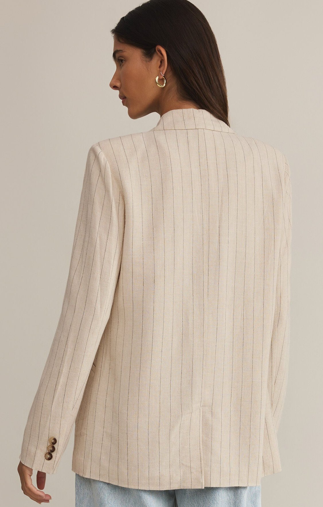 Livingston Pinstripe Blazer-Blazers-Vixen Collection, Day Spa and Women's Boutique Located in Seattle, Washington