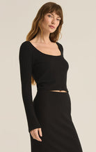 Madeline Rib Top-Long Sleeves-Vixen Collection, Day Spa and Women's Boutique Located in Seattle, Washington