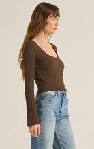 Madeline Rib Top-Long Sleeves-Vixen Collection, Day Spa and Women's Boutique Located in Seattle, Washington