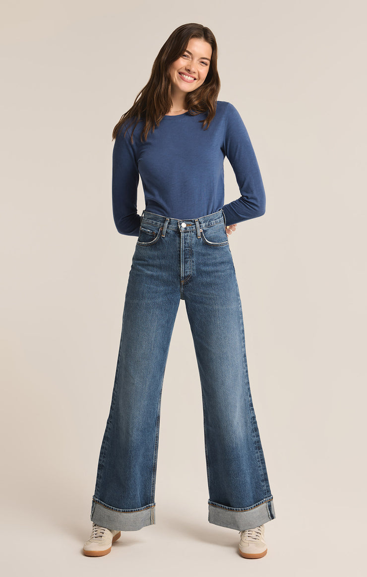 Modern Slub Long Sleeve Tee-Long Sleeves-Vixen Collection, Day Spa and Women's Boutique Located in Seattle, Washington