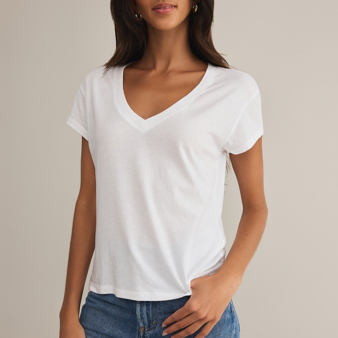 Modern V-Neck Tee-Short Sleeves-Vixen Collection, Day Spa and Women's Boutique Located in Seattle, Washington