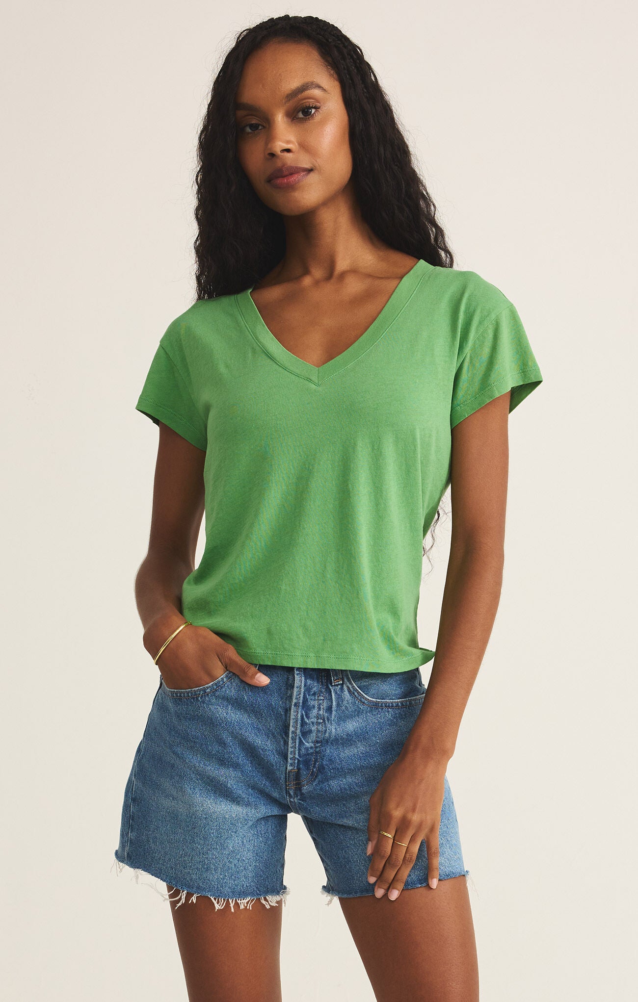 Modern V-Neck Tee-Short Sleeves-Vixen Collection, Day Spa and Women's Boutique Located in Seattle, Washington