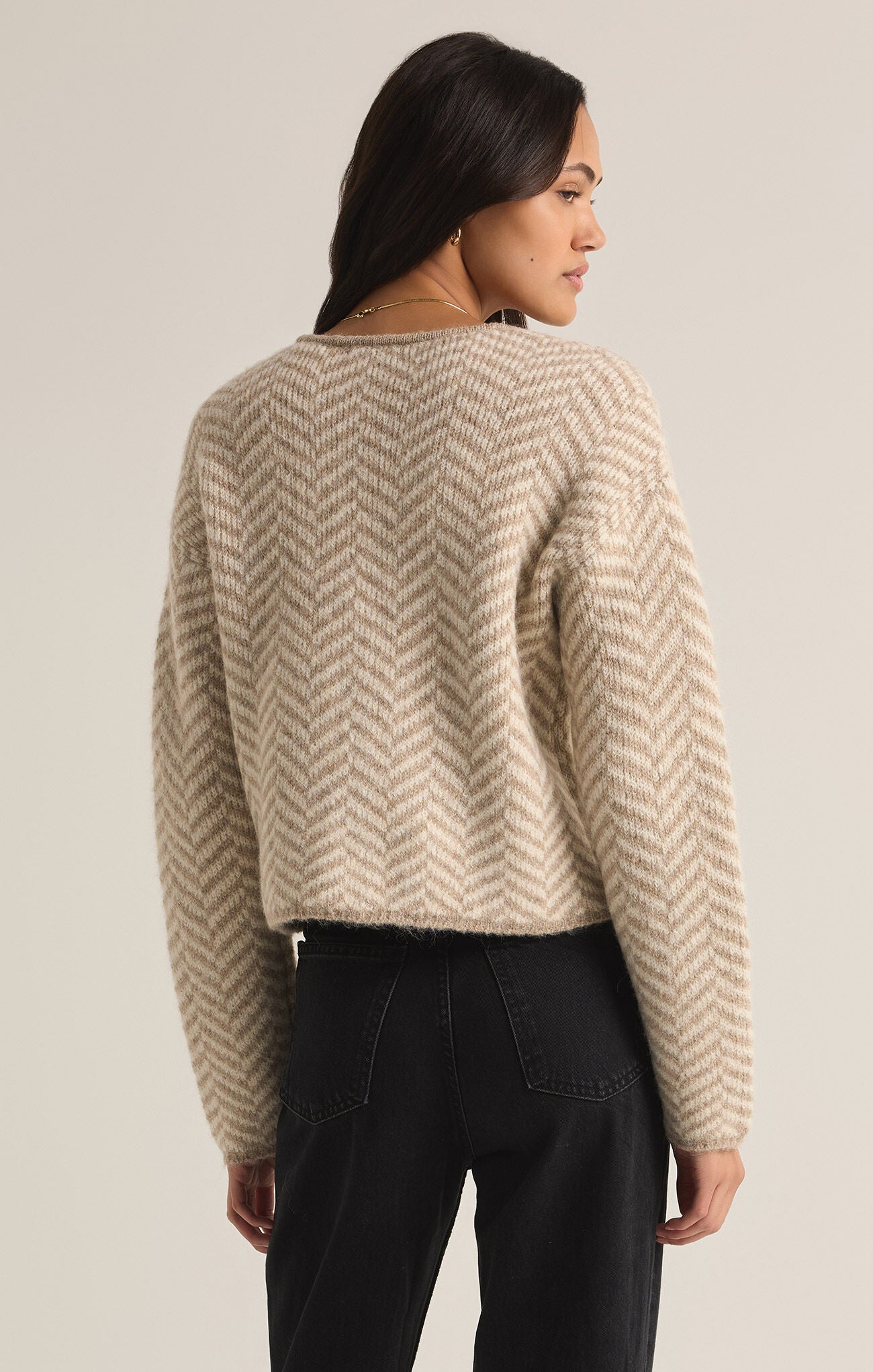 Naomi Herringbone Cardigan-Sweaters-Vixen Collection, Day Spa and Women's Boutique Located in Seattle, Washington