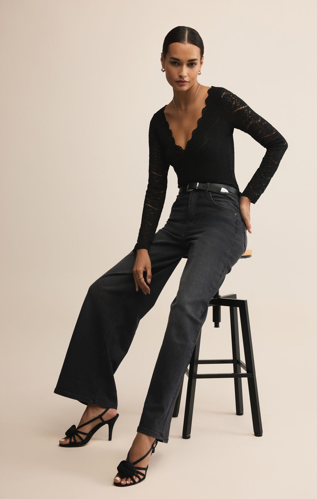 Nightfall Lace Bodysuit-Long Sleeves-Vixen Collection, Day Spa and Women's Boutique Located in Seattle, Washington