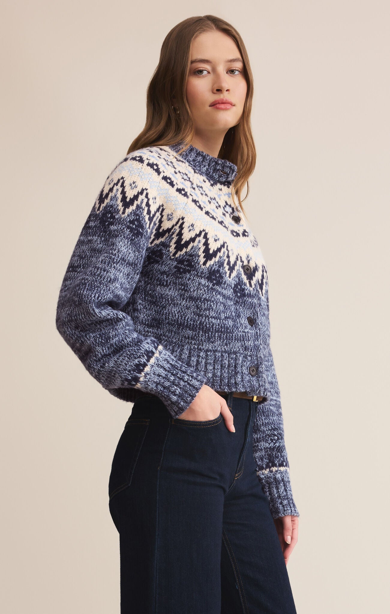 North Sea Fairisle Cardigan-Sweaters-Vixen Collection, Day Spa and Women's Boutique Located in Seattle, Washington