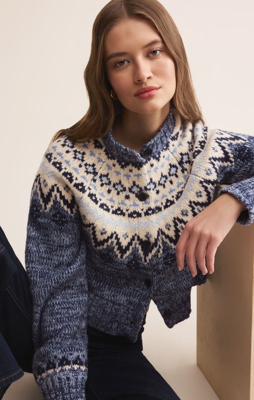 North Sea Fairisle Cardigan-Sweaters-Vixen Collection, Day Spa and Women's Boutique Located in Seattle, Washington