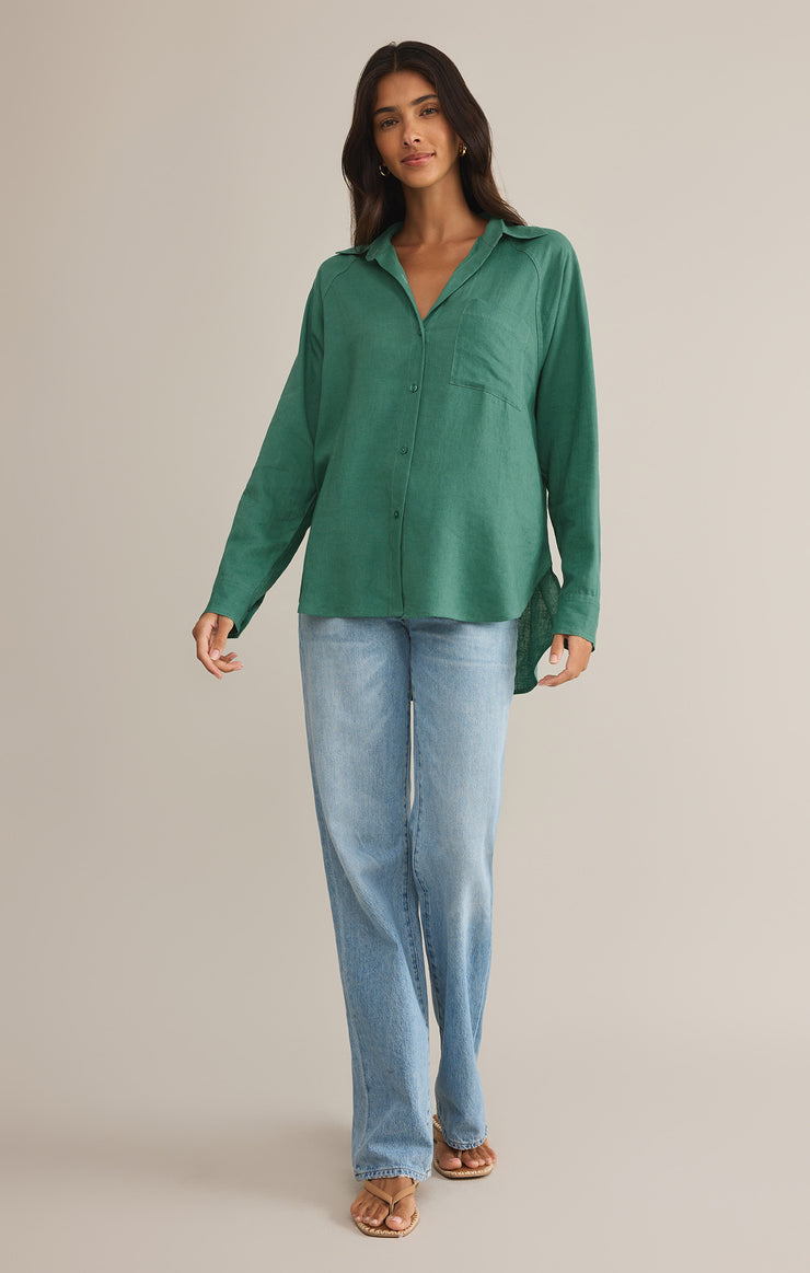 The Perfect Linen Top-Long Sleeves-Vixen Collection, Day Spa and Women's Boutique Located in Seattle, Washington