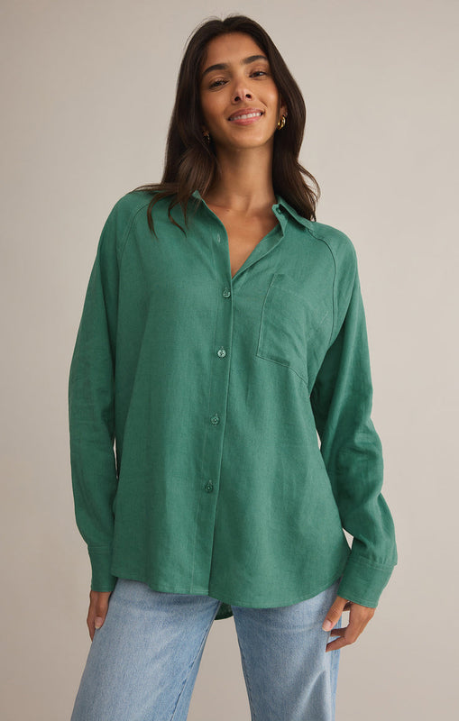 The Perfect Linen Top-Long Sleeves-Vixen Collection, Day Spa and Women's Boutique Located in Seattle, Washington