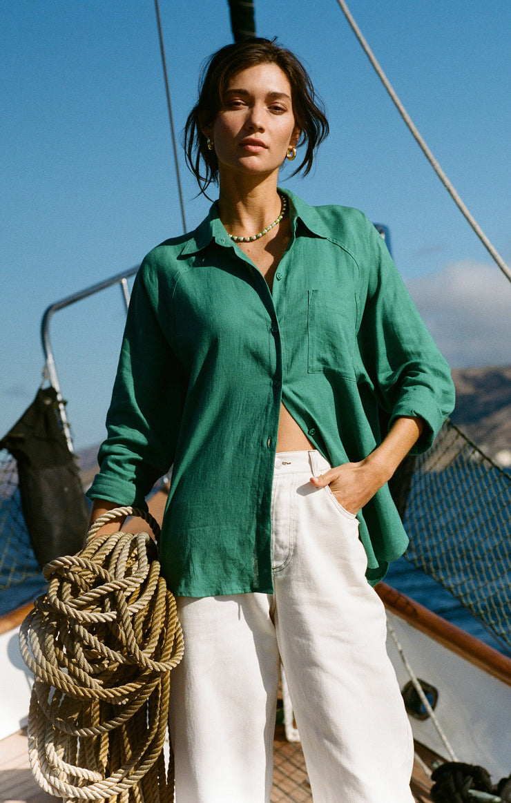 The Perfect Linen Top-Long Sleeves-Vixen Collection, Day Spa and Women's Boutique Located in Seattle, Washington