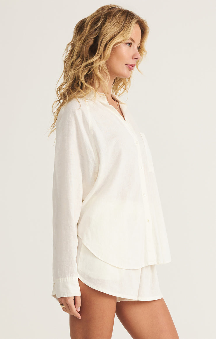 The Perfect Linen Top-Long Sleeves-Vixen Collection, Day Spa and Women's Boutique Located in Seattle, Washington