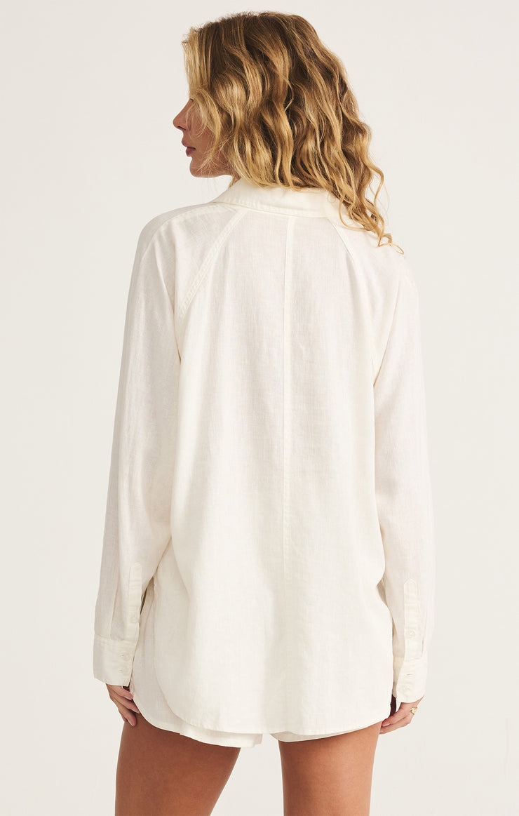 The Perfect Linen Top-Long Sleeves-Vixen Collection, Day Spa and Women's Boutique Located in Seattle, Washington