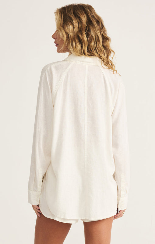 The Perfect Linen Top-Long Sleeves-Vixen Collection, Day Spa and Women's Boutique Located in Seattle, Washington