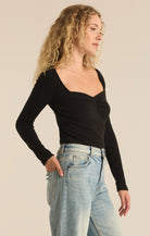 Pia Rib Top-Long Sleeves-Vixen Collection, Day Spa and Women's Boutique Located in Seattle, Washington