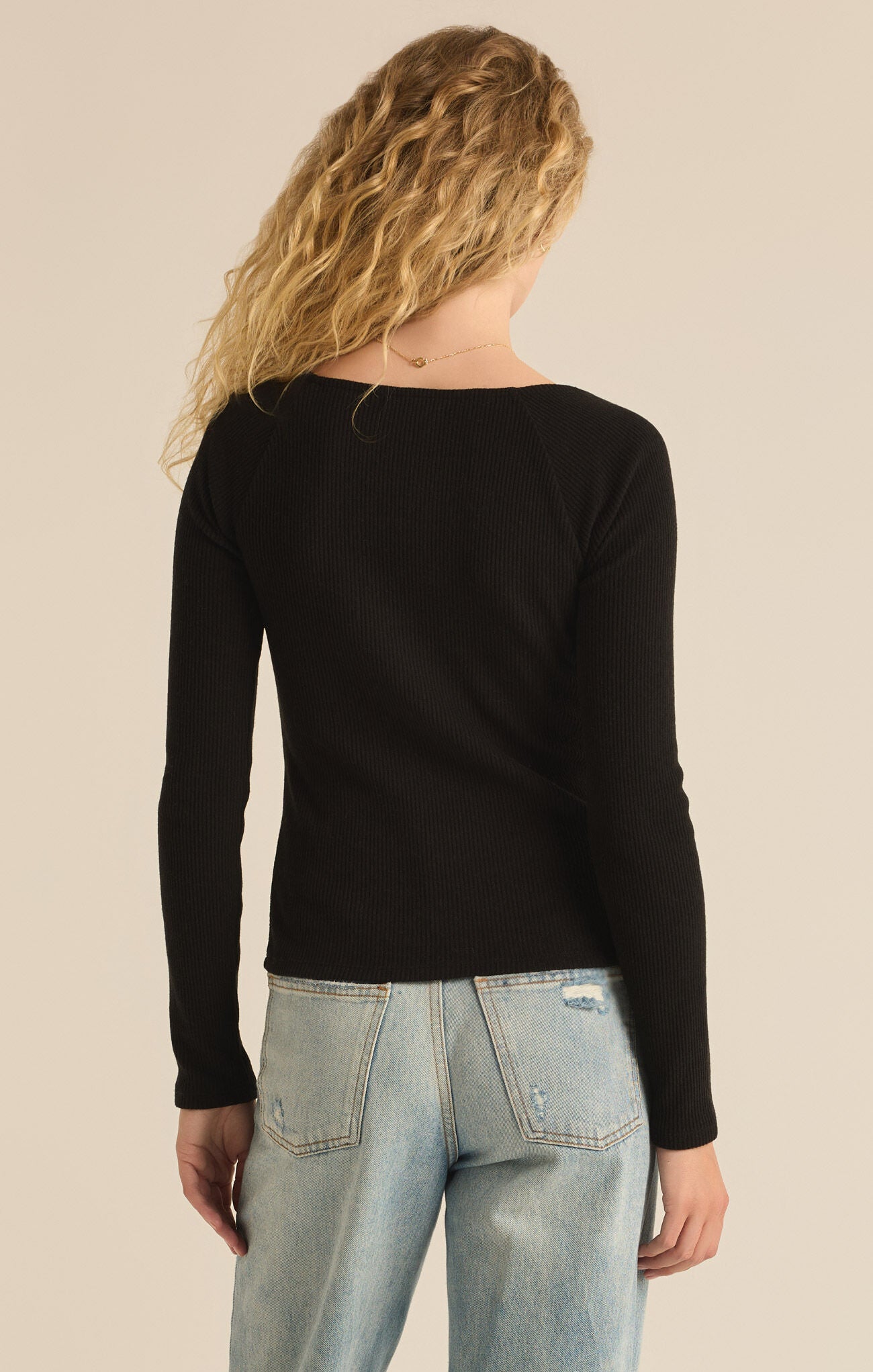 Pia Rib Top-Long Sleeves-Vixen Collection, Day Spa and Women's Boutique Located in Seattle, Washington