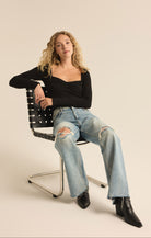 Pia Rib Top-Long Sleeves-Vixen Collection, Day Spa and Women's Boutique Located in Seattle, Washington