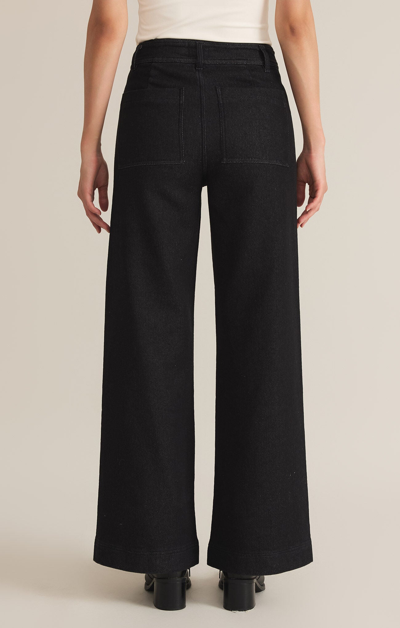 Rilynn Wide Leg Denim Trouser-Pants-Vixen Collection, Day Spa and Women's Boutique Located in Seattle, Washington