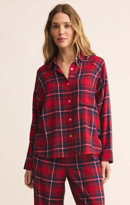 River Plaid Button Up-Long Sleeves-Vixen Collection, Day Spa and Women's Boutique Located in Seattle, Washington
