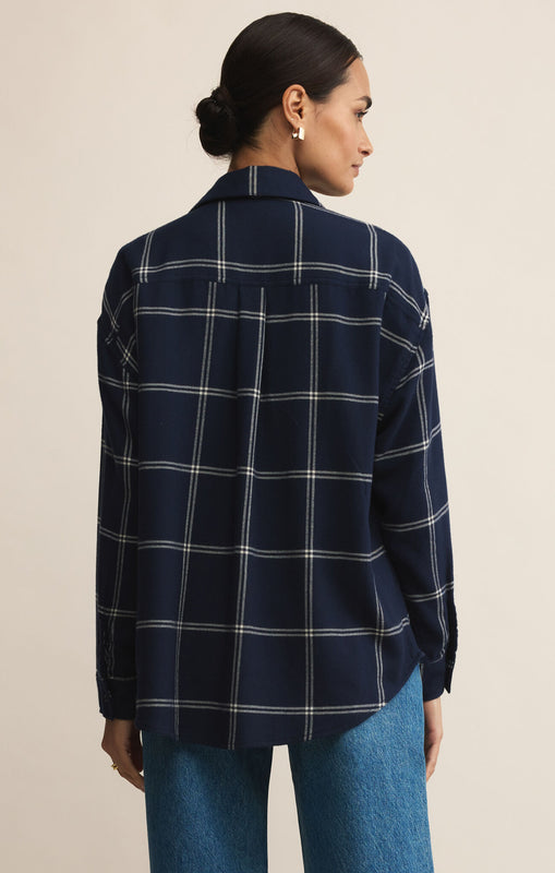 River Plaid Button Up-Long Sleeves-Vixen Collection, Day Spa and Women's Boutique Located in Seattle, Washington