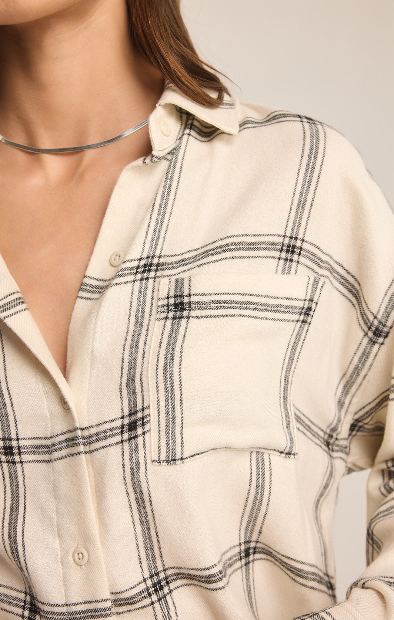 River Plaid Button Up-Long Sleeves-Vixen Collection, Day Spa and Women's Boutique Located in Seattle, Washington