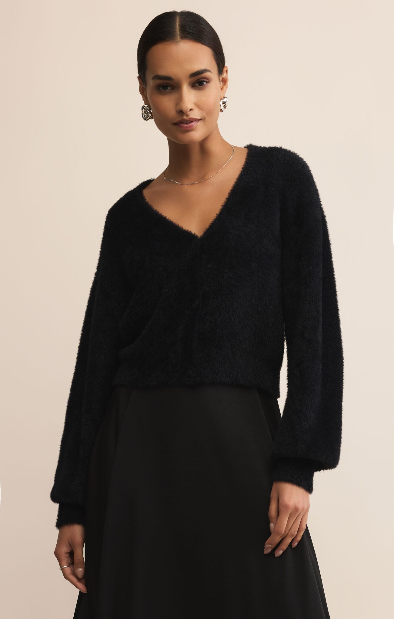 Sadira Fluffy Cardigan-Sweaters-Vixen Collection, Day Spa and Women's Boutique Located in Seattle, Washington