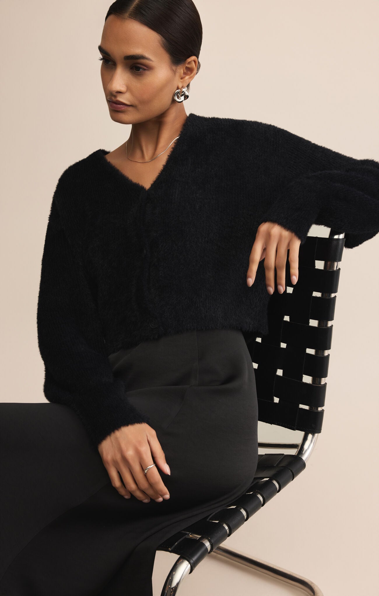 Sadira Fluffy Cardigan-Sweaters-Vixen Collection, Day Spa and Women's Boutique Located in Seattle, Washington