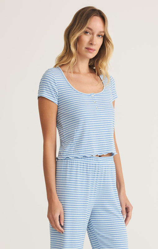 Sail Away Rib Top-Short Sleeves-Vixen Collection, Day Spa and Women's Boutique Located in Seattle, Washington