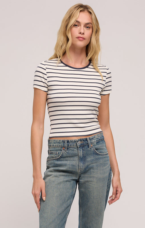 Saxton Striped Tee-Short Sleeves-Vixen Collection, Day Spa and Women's Boutique Located in Seattle, Washington