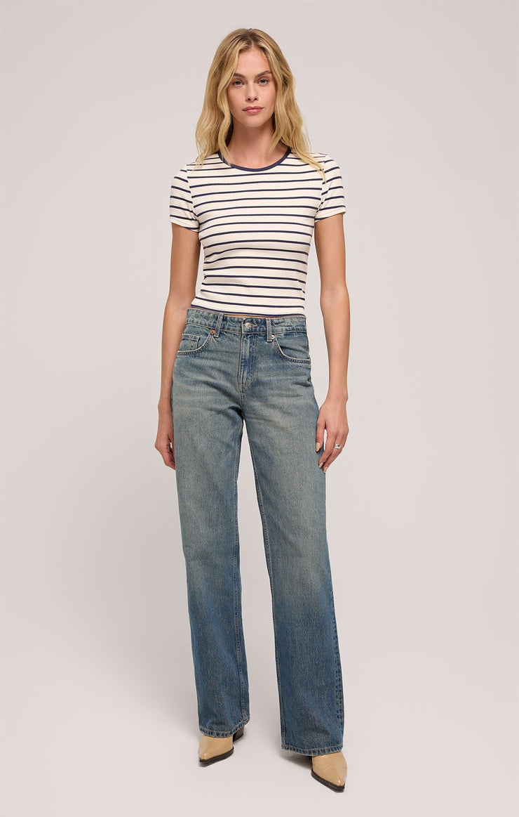 Saxton Striped Tee-Short Sleeves-Vixen Collection, Day Spa and Women's Boutique Located in Seattle, Washington