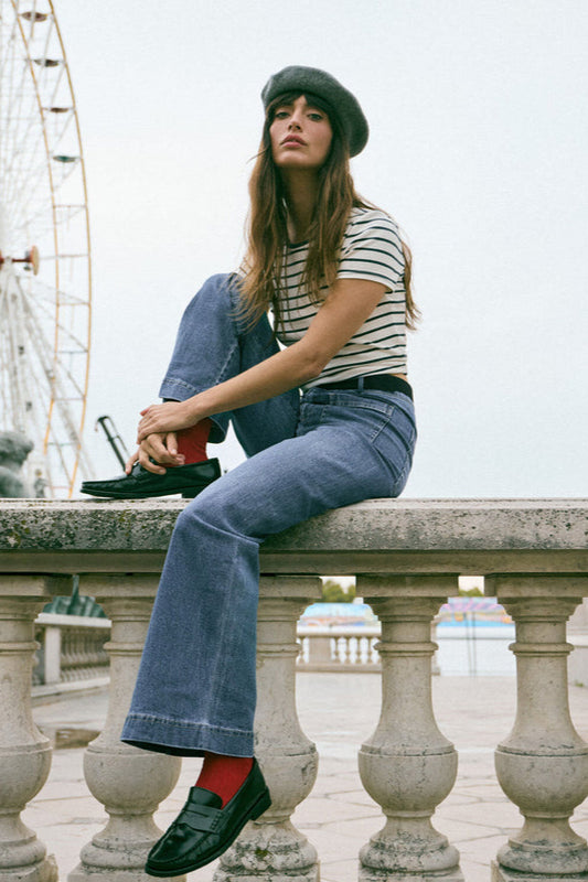 Saxton Striped Tee-Short Sleeves-Vixen Collection, Day Spa and Women's Boutique Located in Seattle, Washington