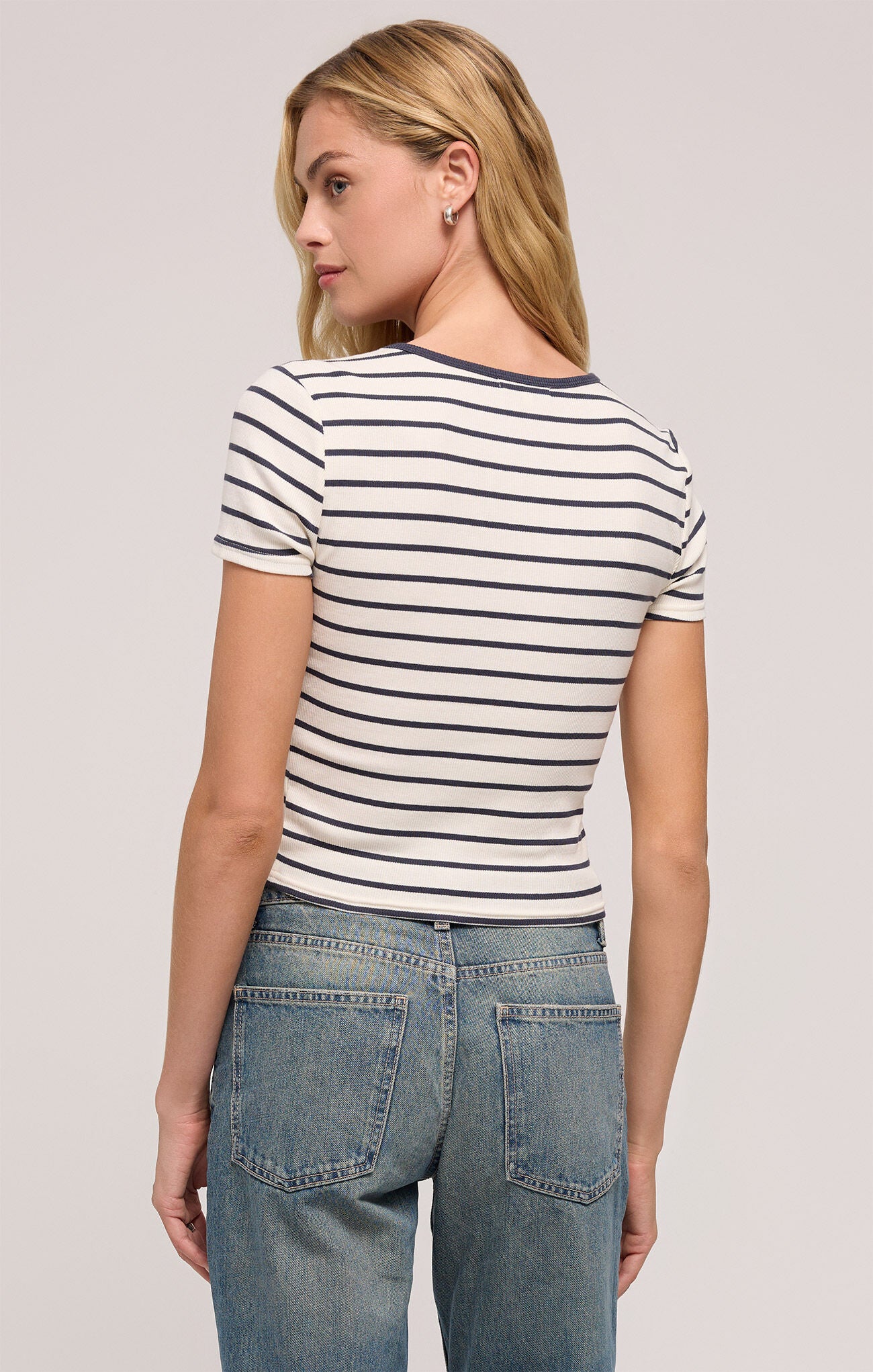 Saxton Striped Tee-Short Sleeves-Vixen Collection, Day Spa and Women's Boutique Located in Seattle, Washington