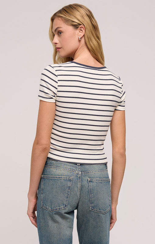 Saxton Striped Tee-Short Sleeves-Vixen Collection, Day Spa and Women's Boutique Located in Seattle, Washington