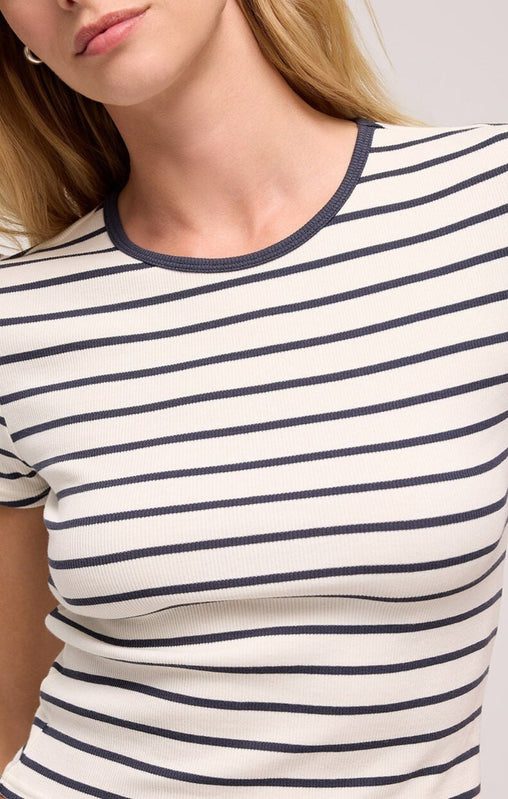 Saxton Striped Tee-Short Sleeves-Vixen Collection, Day Spa and Women's Boutique Located in Seattle, Washington