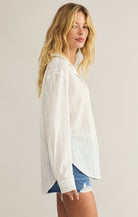 Seaport Striped Shirt-Long Sleeves-Vixen Collection, Day Spa and Women's Boutique Located in Seattle, Washington