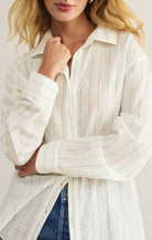 Seaport Striped Shirt-Long Sleeves-Vixen Collection, Day Spa and Women's Boutique Located in Seattle, Washington