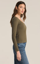 Sirena Rib Tee-Long Sleeves-Vixen Collection, Day Spa and Women's Boutique Located in Seattle, Washington