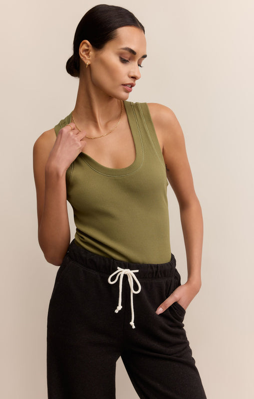 Sirena Rib Tank-Tank Tops-Vixen Collection, Day Spa and Women's Boutique Located in Seattle, Washington