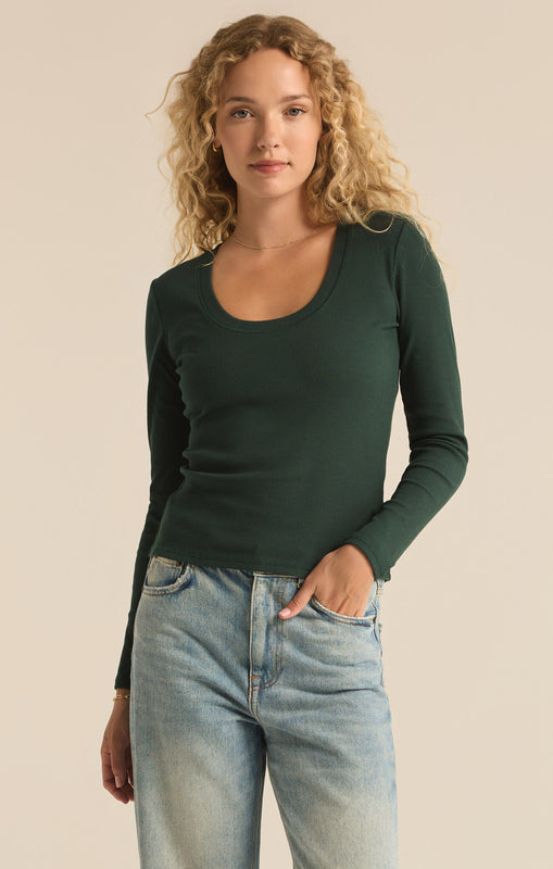 Sirena Rib Tee-Long Sleeves-Vixen Collection, Day Spa and Women's Boutique Located in Seattle, Washington