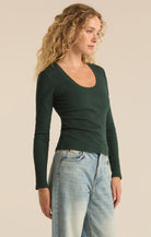 Slimming Sirena Rib Tee-Long Sleeves-Vixen Collection, Day Spa and Women's Boutique Located in Seattle, Washington