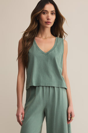 Sloane V-Neck Top-Tank Tops-Vixen Collection, Day Spa and Women's Boutique Located in Seattle, Washington