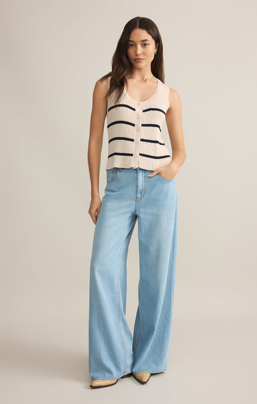 Sycamore Stripe Sweater Vest-Sweaters-Vixen Collection, Day Spa and Women's Boutique Located in Seattle, Washington