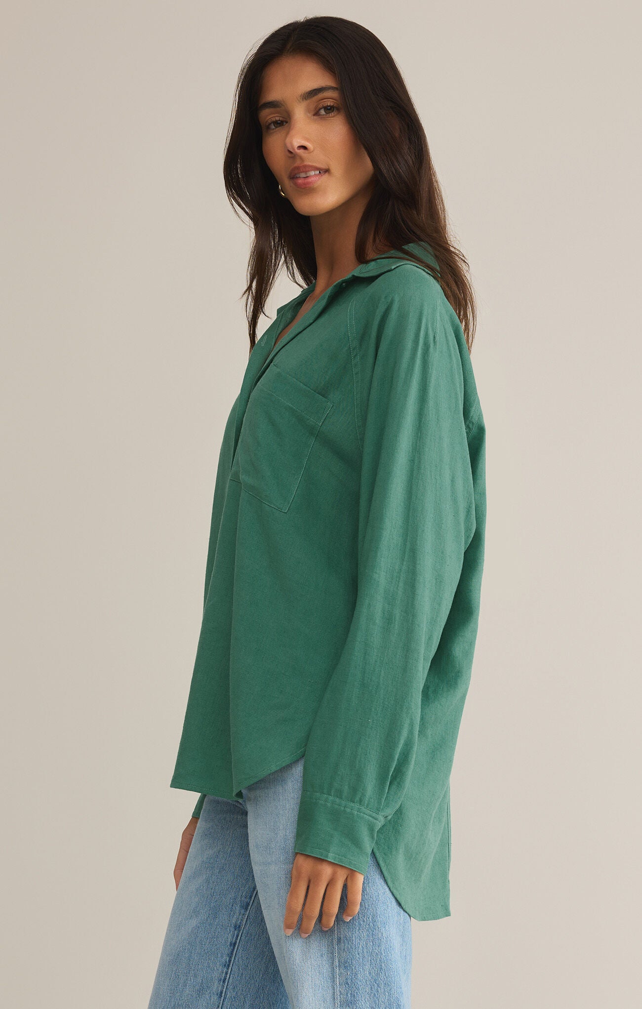 The Perfect Linen Top-Long Sleeves-Vixen Collection, Day Spa and Women's Boutique Located in Seattle, Washington