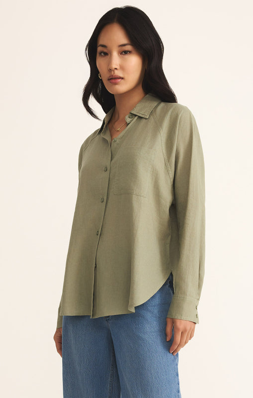 The Perfect Linen Top-Long Sleeves-Vixen Collection, Day Spa and Women's Boutique Located in Seattle, Washington