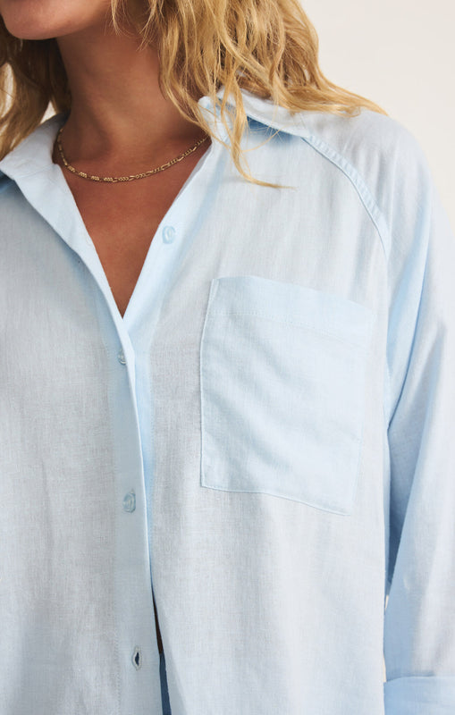 The Perfect Linen Top-Long Sleeves-Vixen Collection, Day Spa and Women's Boutique Located in Seattle, Washington