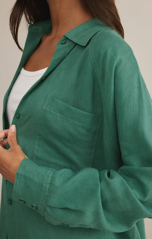 The Perfect Linen Top-Long Sleeves-Vixen Collection, Day Spa and Women's Boutique Located in Seattle, Washington
