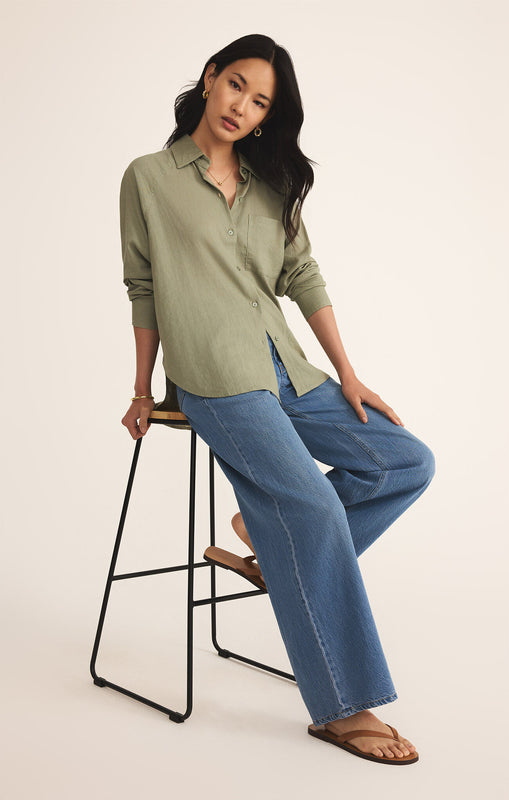 The Perfect Linen Top-Long Sleeves-Vixen Collection, Day Spa and Women's Boutique Located in Seattle, Washington