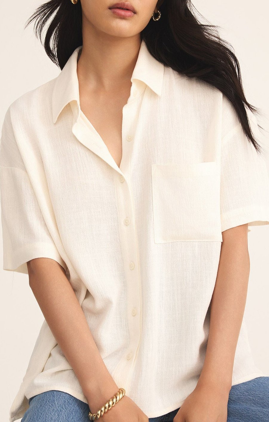 Tinsley Button Up Shirt-Short Sleeves-Vixen Collection, Day Spa and Women's Boutique Located in Seattle, Washington